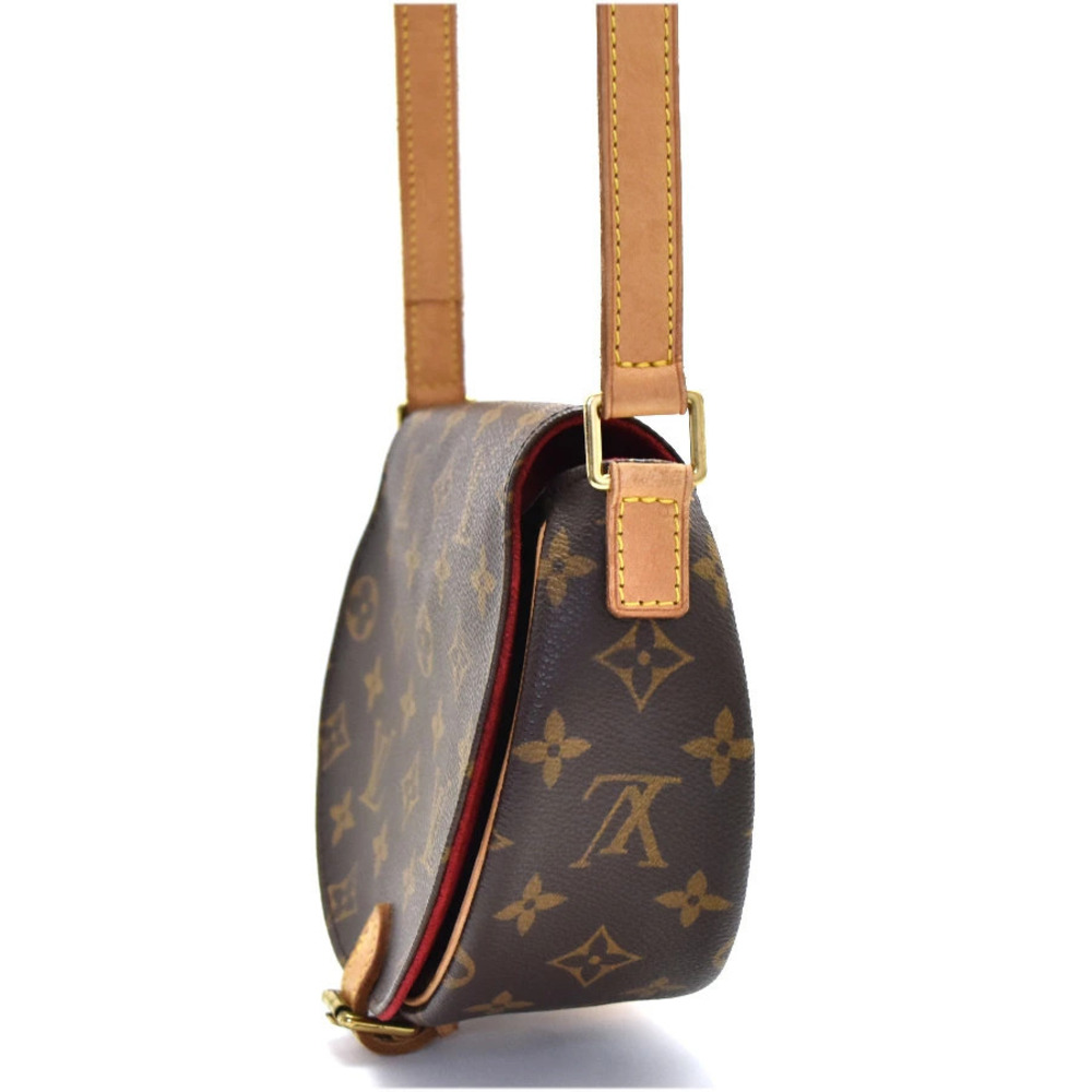 Louis Vuitton Tambourin Shoulder Brown Leather Canvas Monogram Bag